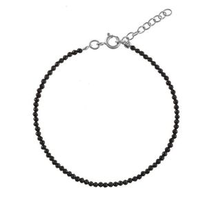 AGAIN Jewelry Korálkový náramek z černého spinelu AJKNR010 obraz
