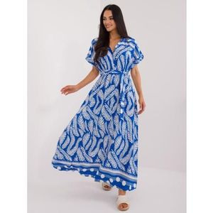 Dámské šaty s páskem dlouhé tmavě modré obraz
