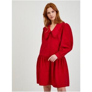 Červené dámské košilové šaty obraz