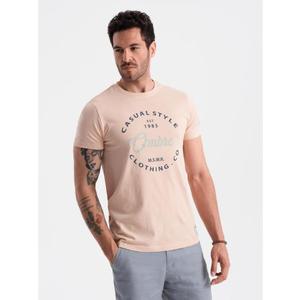 Pánské tričko s potiskem Ombre Casual Style bledě růžové obraz