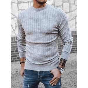 Trendy pletený svetr ve světle šedé barvě obraz