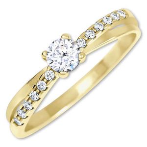 Brilio Půvabný prsten s krystaly ze zlata 229 001 00810 54 mm obraz