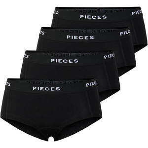 Pieces 4 PACK - dámské kalhotky Boxer PCLOGO 17106857 Black XS obraz