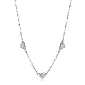 S`Agapõ Zamilovaný ocelový náhrdelník Třpytivá srdíčka Aurora SAR38 obraz