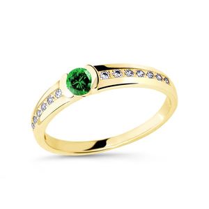 Cutie Diamonds Prsten ze žlutého zlata se smaragdem a diamanty DZ6708-2106-SM-X-1 48 mm obraz