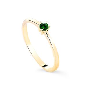 Cutie Diamonds Minimalistický prsten ze žlutého zlata se smaragdem DZ8011-SM-X-1 51 mm obraz