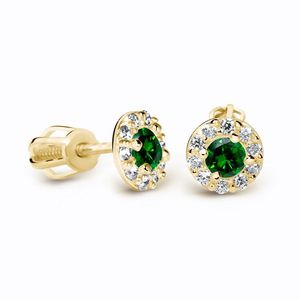 Cutie Diamonds Luxusní náušnice ze žlutého zlata se smaragdy a diamanty DZ60167-30-SM-X-1 obraz