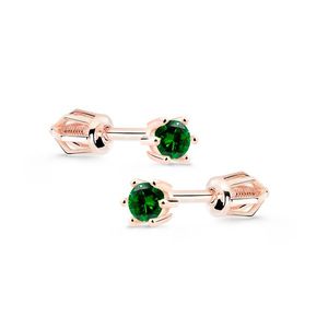 Cutie Diamonds Slušivé náušnice z růžového zlata se smaragdy DZ8012-30-SM-X-4 obraz