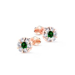 Cutie Diamonds Skvostné náušnice z růžového zlata se smaragdy a diamanty DZ8039-30-SM-X-4 obraz