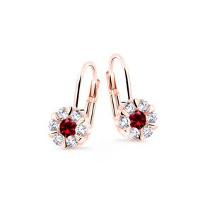 Cutie Diamonds Oslnivé visací náušnice z růžového zlata s rubíny a diamanty DZ8039-55-RU-X-4 obraz
