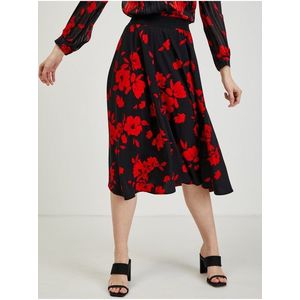 Červeno-černá dámská květovaná sukně ORSAY obraz