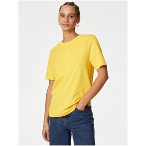 Žluté dámské basic tričko Marks & Spencer obraz