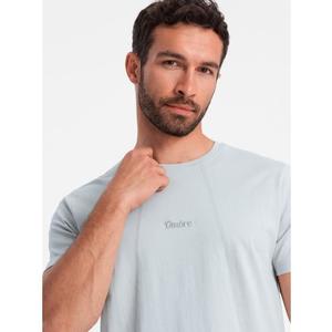 Pánské bavlněné tričko s jemnou výšivkou světle šedé obraz