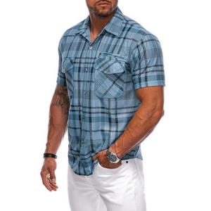 Pánská košile s krátkým rukávem K667 modrá obraz