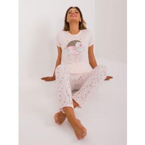 Dámské pyžamo s krátkým rukávem světle růžové obraz