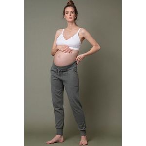 Šedo-zelené těhotenské teplákové kalhoty Honour obraz