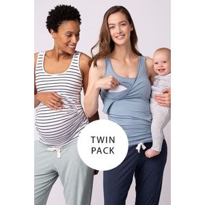 Modré proužkové dvojbalení těhotenských topů Aniza obraz