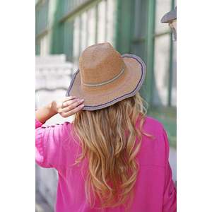 Béžovo-mátový slaměný klobouk Taylor obraz