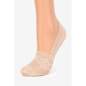 Béžové krajkové balerínkové ponožky se silikonovým pásem Z32 obraz