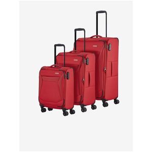 Sada tří cestovních kufrů v červené barvě Travelite Chios S, M, L obraz
