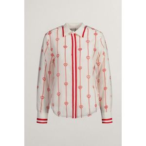 KOŠILE GANT REG MONOGRAM HEART CTN SILK SHIRT CREAM obraz