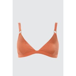 Trendyol Bright Bikini Top with Orange Textured Accessory Detail obraz