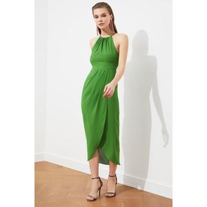 Trendyol Green Puckered Dress obraz