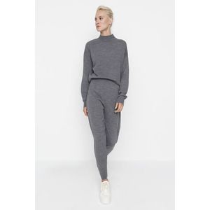 Trendyol Anthracite Leggings Pants Trousers Knitwear Top and Bottom Set obraz
