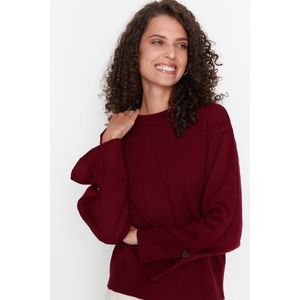 Trendyol Burgundy Sleeve Detailed Knitwear Sweater obraz