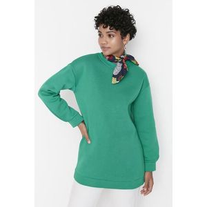 Trendyol Green Crewneck Knitted Sweatshirt with Pillows obraz