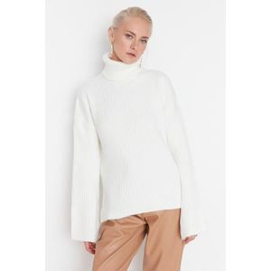 Trendyol Ecru Soft Textured Turtleneck Knitwear Sweater obraz