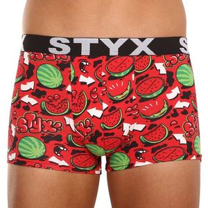 Zeleno-červené pánské vzorované boxerky Styx art Melouny obraz