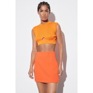 Trendyol Orange Crop Sweater With Window/Cut Out Detailed Blouse obraz