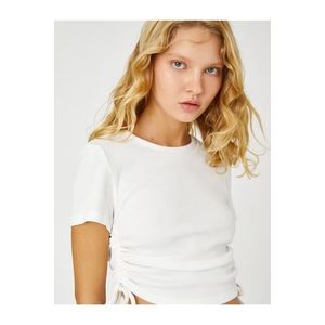 Koton Crop Pleated T-Shirt Short Sleeves obraz