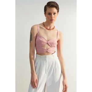 Trendyol Pink Cut-out/Window Detailed Bustier in Woven, Fitted obraz