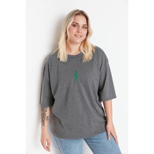 Trendyol T-Shirt - Gray - Regular fit obraz