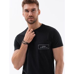 Ombre Men's cotton t-shirt with pocket print obraz