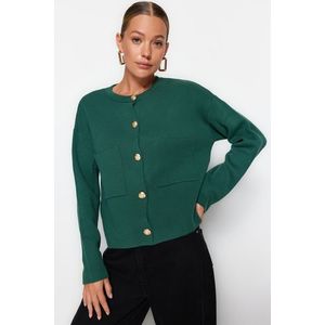 Trendyol Green Soft Textured Accessory Knitwear Cardigan obraz