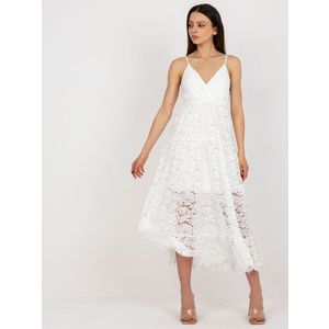 Bílé letní šaty s volánkem OCH BELLA obraz