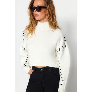 Trendyol Ecru Soft Textured Yarn Detailed Knitwear Sweater obraz