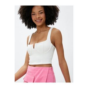 Koton Crop Bustier Underwire Square Collar Window Detailed. obraz