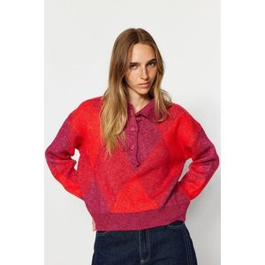 Trendyol Pink Wide Fit Soft Textured Knitwear Sweater obraz