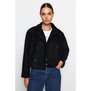 Trendyol Black Oversize Wide Cut Boucle Coat obraz