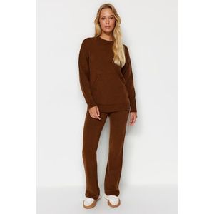 Trendyol Brown Soft Textured Basic Knitwear Top-Top Set obraz