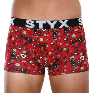 Červené pánské vzorované boxerky Styx Zombie obraz