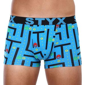 Modré pánské vzorované boxerky Styx Hra obraz
