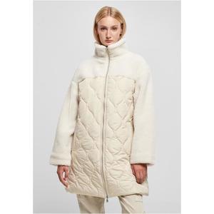 Dámský oversized Sherpa Quilted Coat softseagrass/white sand obraz