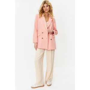 Trendyol Pale Pink Oversize Lined Buttoned Woven Blazer Jacket obraz