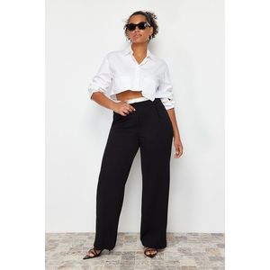 Trendyol Curve Black Waist Detailed Knitted Trousers obraz