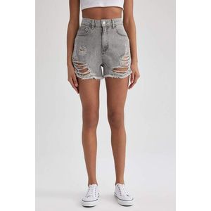 DEFACTO Mom Fit Normal Waist Cropped-Tip Jean Shorts obraz